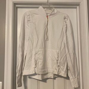 EUC quarter zip Lilly Pulitzer sweatshirt with cute ruffles!
